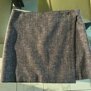 Theory Navy Blue Wool and Linen Skirt